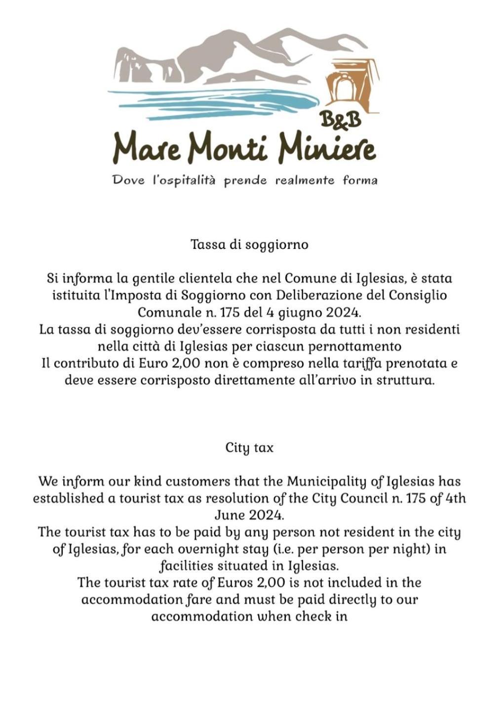 B&B Mare Monti Miniere Iglesias Luaran gambar